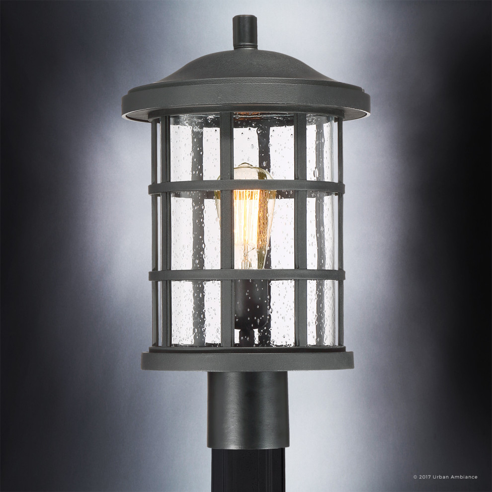 Luxury Craftsman Black Outdoor Post Light  Medium  UQL1046  Vienna Collection   Craftsman   Post Lights   by Urban Ambiance  Houzz