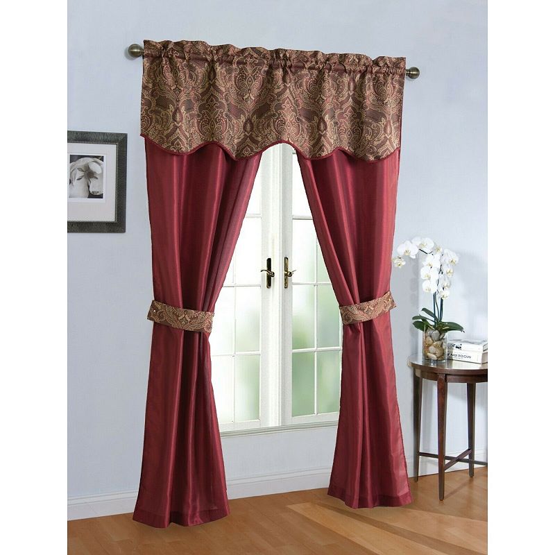 Kate Aurora Complete 5 Pc. Sheer Window in a Bag Curtain and Valance Set