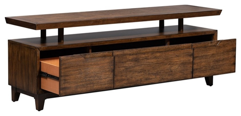 Ventura Blvd Dark Brown TV Console   Transitional   Entertainment Centers And Tv Stands   by Homesquare  Houzz