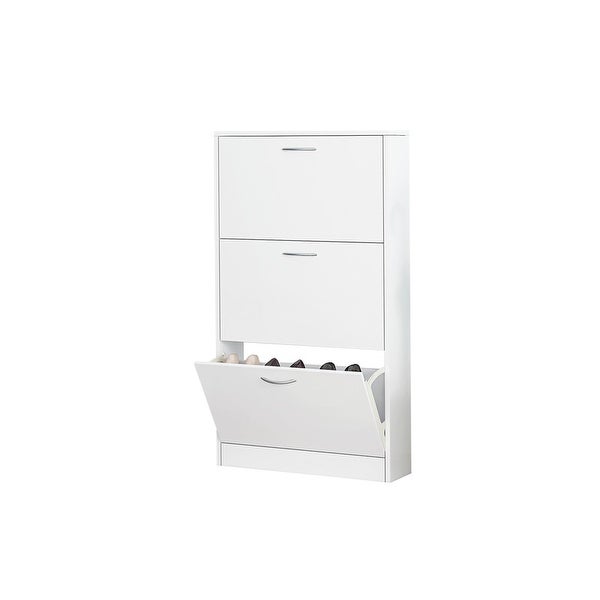 3 Tier Shoe Storage Cabinet for Entryway White|White - - 37132332