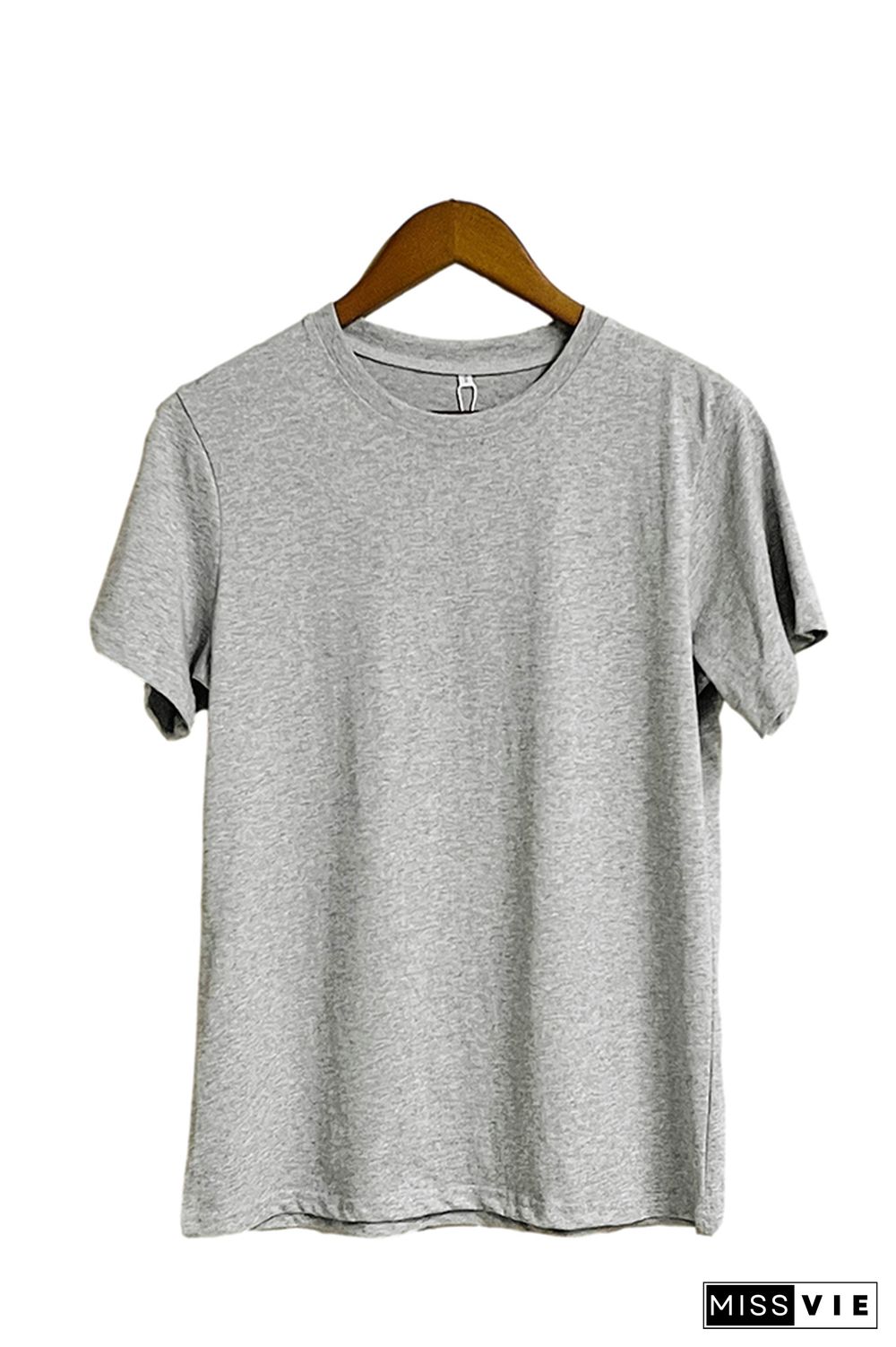 Solid Color O-neck Short Sleeve Tee Wholesale