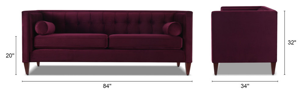 Jack 84 quotModern Tuxedo Tufted Sofa   Midcentury   Sofas   by Jennifer Taylor Home  Houzz