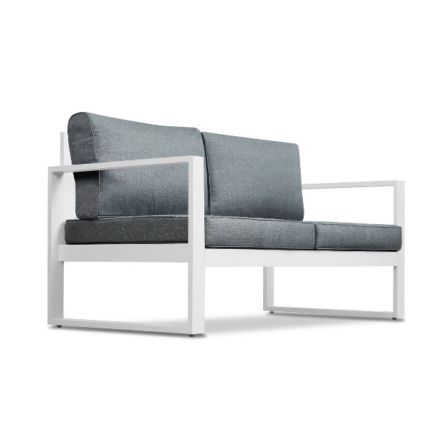 Baltic Patio Loveseat White Real Flame