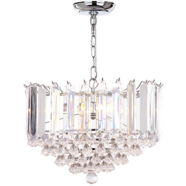 Hampton 2 Light 16 5 Inch Dia Glass Pendant Chrome clear Safavieh