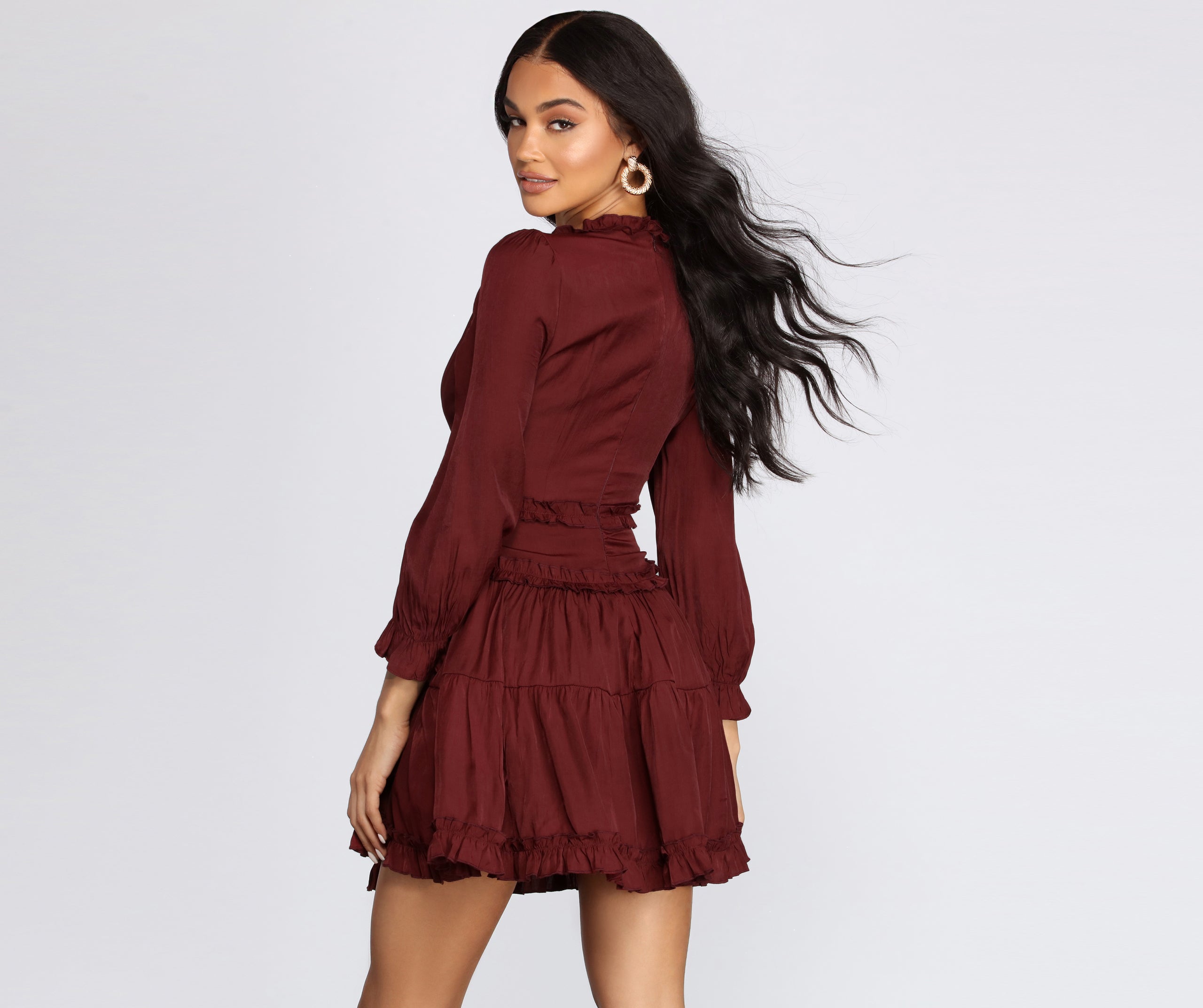 All Over Ruffled Skater Dress