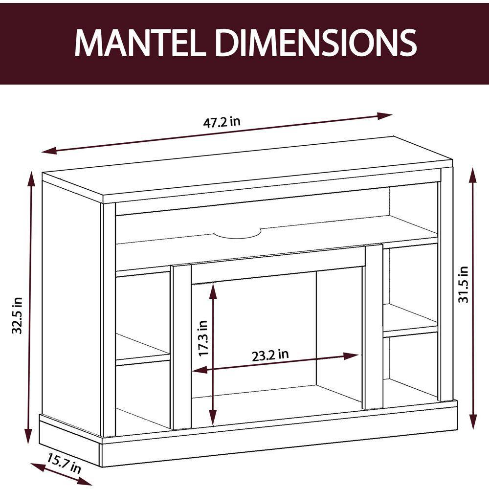 Cambridge 47 in. Electric Fireplace with a Multi-Color LED Insert and Walnut Mantel CAM5021-1WALLED