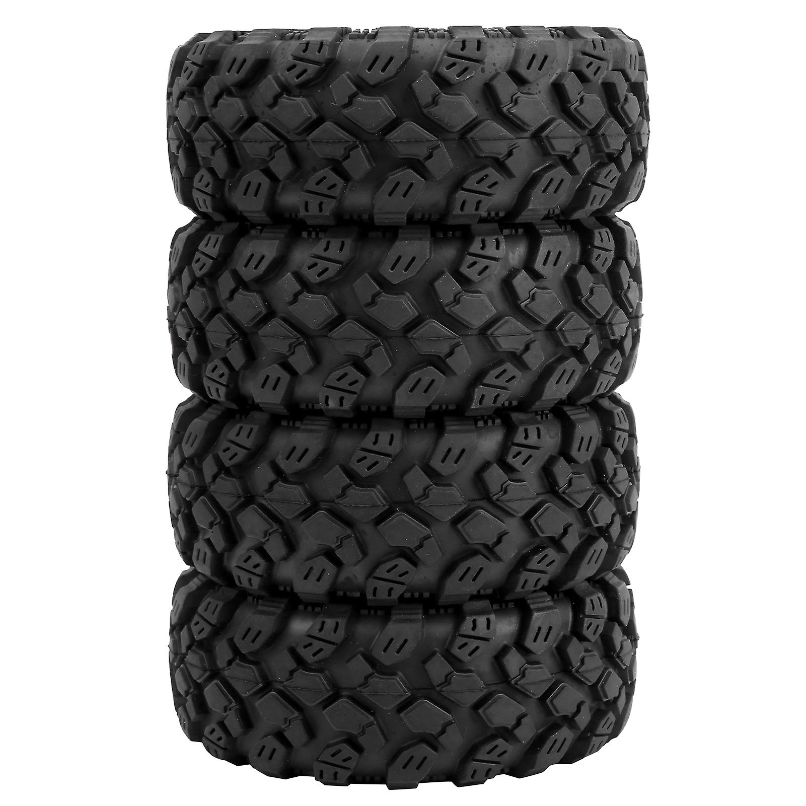 4ppcs 1.9in Aluminum Alloy Wheel Hub Rubber Tire Accessories For Zd Racing 1/10 Rc Carred