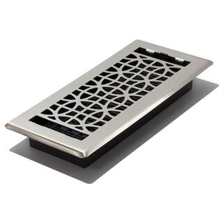 Decor Grates Eclipse 10 in. x 4 in. Floor Register in Brushed Nickel ECH410-NKL