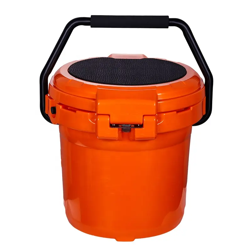 2.5g 10qt Portable Plastic Round Cooler Bucket Ice Chest Hard Coolers For Camping Hiking Cooler Box With Handle