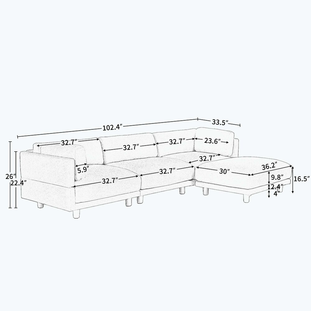 Upholstery Convertible Sectional Sofa L Shaped Couch with Reversible Chaise