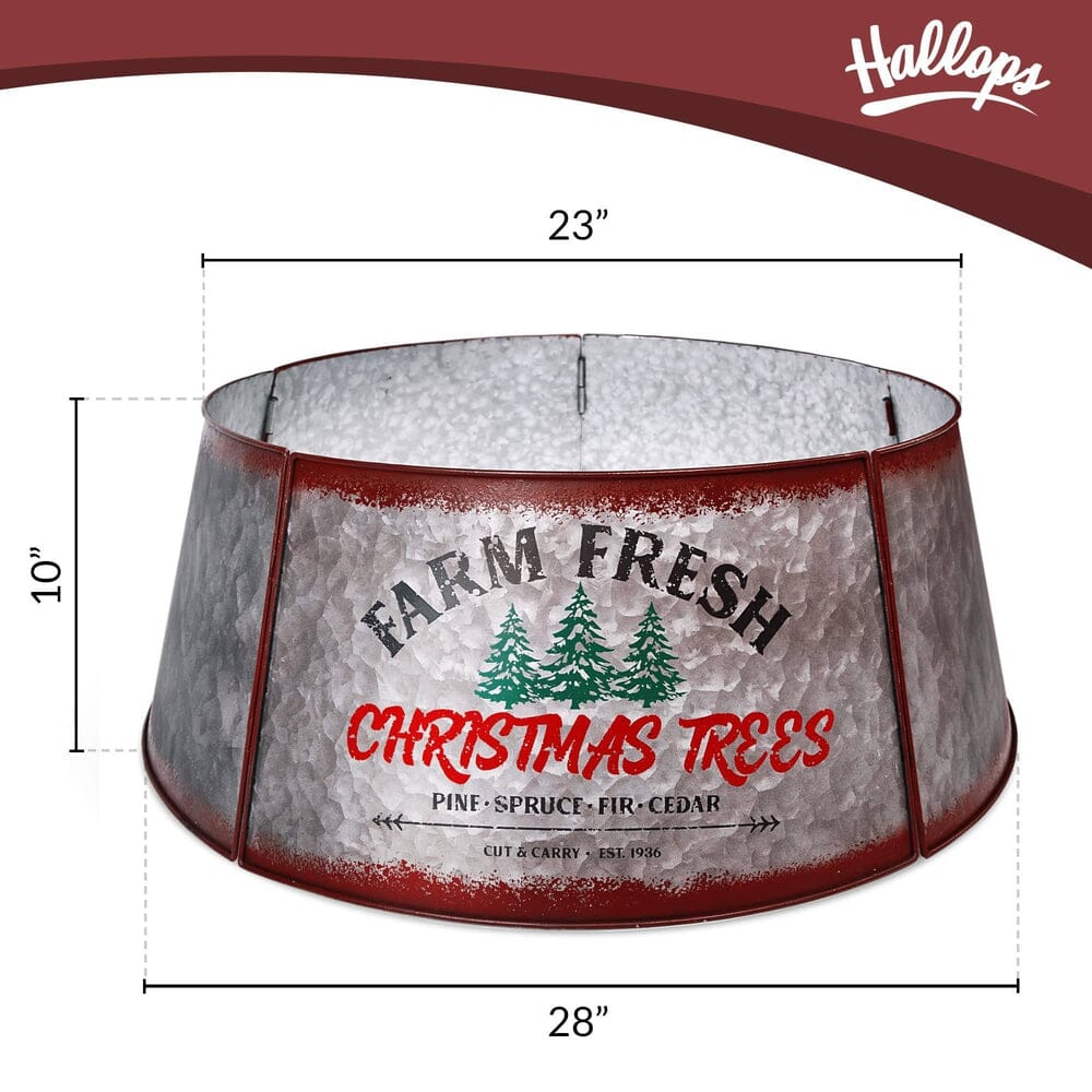 Galvanized Tree Collar - Large To Small Christmas Tree. Adjustable Metal Skirt