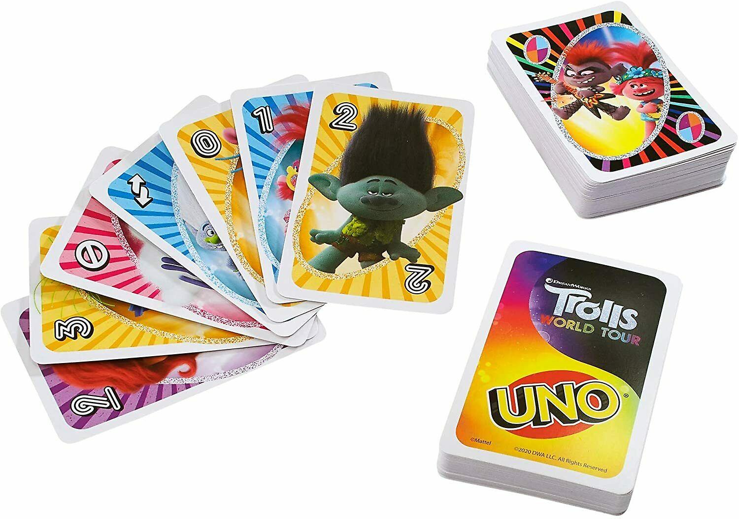 Uno trolls world tour edition family fun classic card game