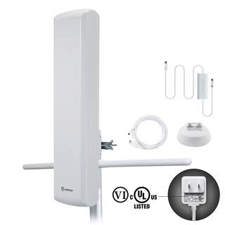 Big Boy Flat-Panel Smartpass- Amplified Outdoor HDTC Antenna in White AT-402BV