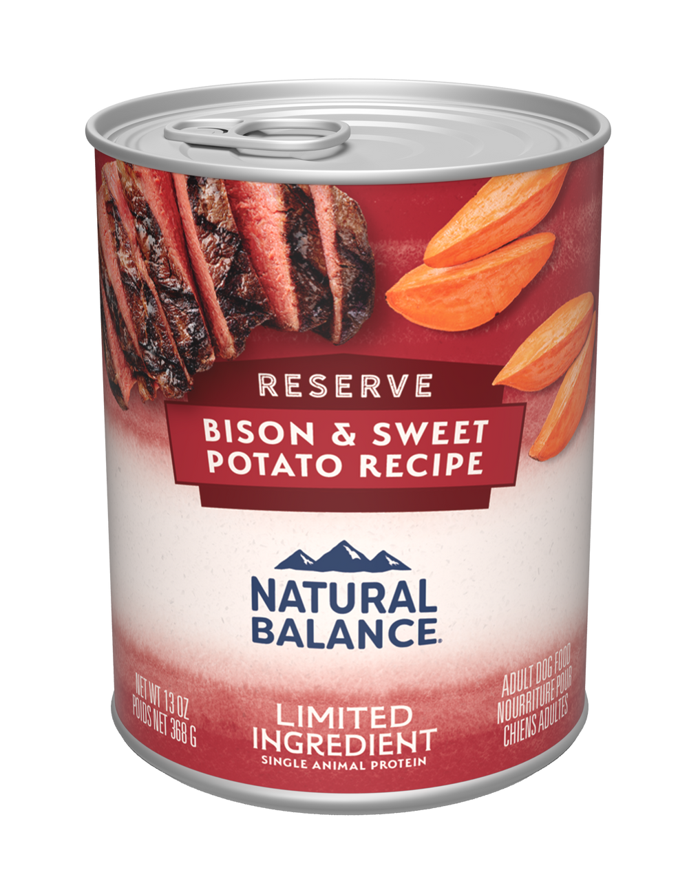 Natural Balance L.I.D. Grain-Free Bison and Sweet Potatoes Formula Canned Dog Food， 13 oz.