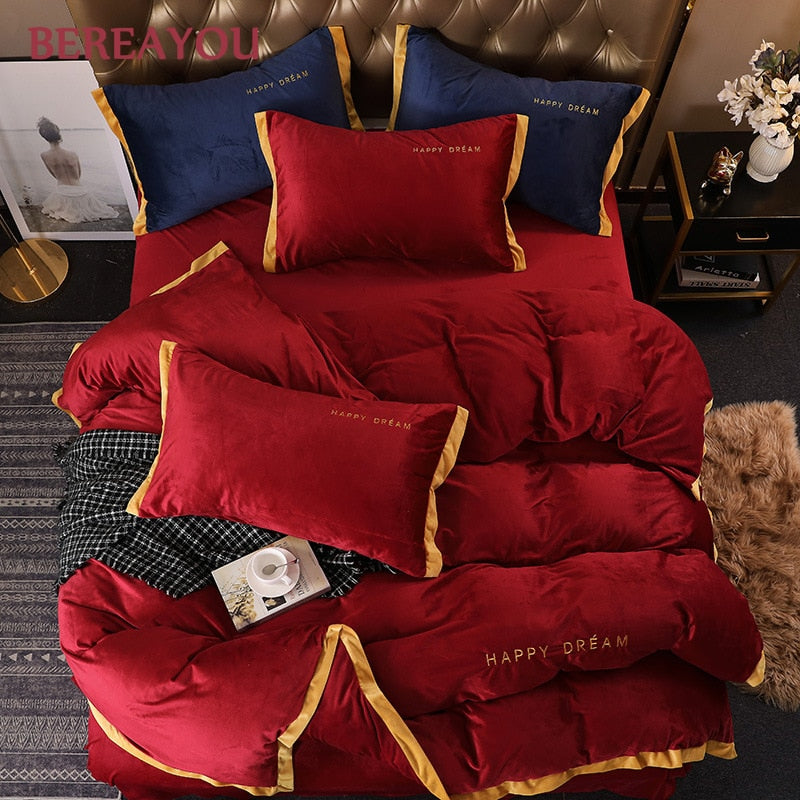 Cushy Crystal Velvet Bedding Set