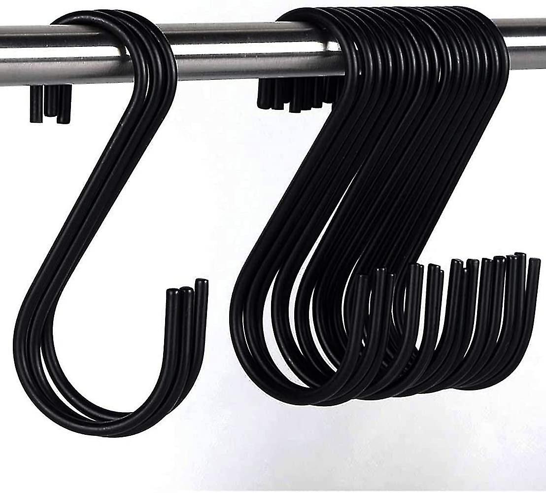 Set Of 30 Stainless Steel S-hooks S-shaped Metal Hooks Hooks For Kitchen Bathroom Bedroom， Black) 8cm 3mm，versailles