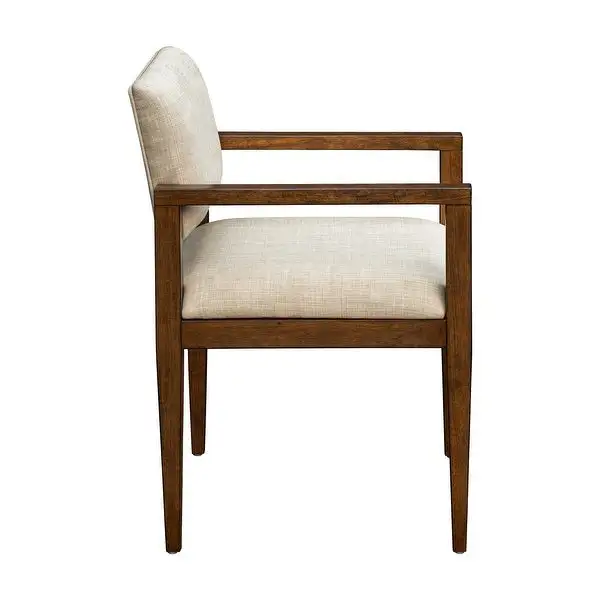 INK+IVY Benson Beige Upholstered Dining Chairs with Arms (Set of 2)