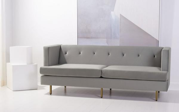 Rendon Velvet Sofa Gray   Modern   Sofas   by Virgil Stanis Design  Houzz