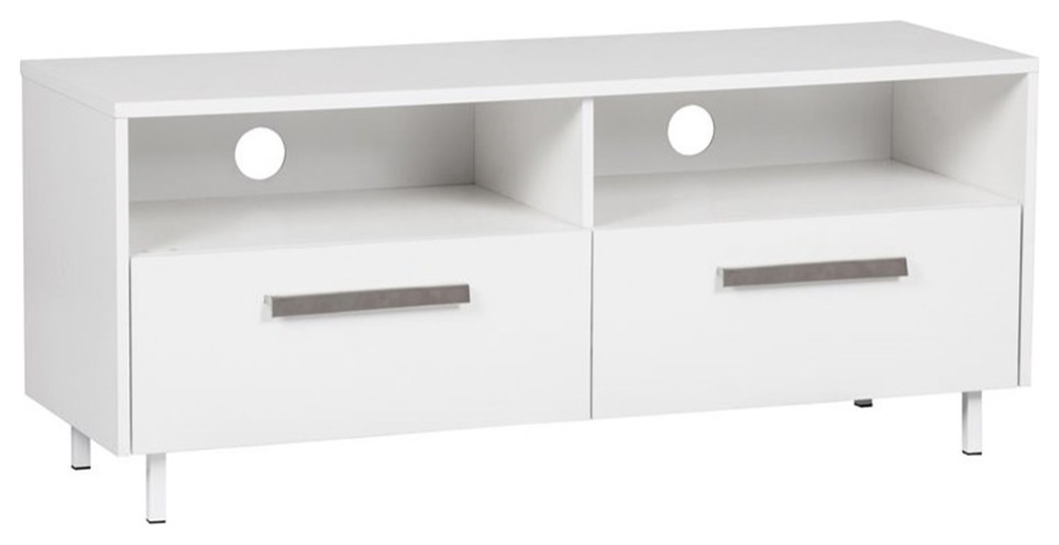 Saint Birch Miami Modern Wood TV Stand For TVs up to 50 quotin White   Contemporary   Entertainment Centers And Tv Stands   by Homesquare  Houzz