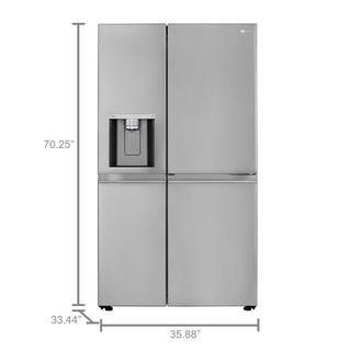 LG 27 cu .ft. Side by Side Refrigerator w Door-in-Door Pocket Handles and Craft Ice in PrintProof Stainless Steel LRSDS2706S