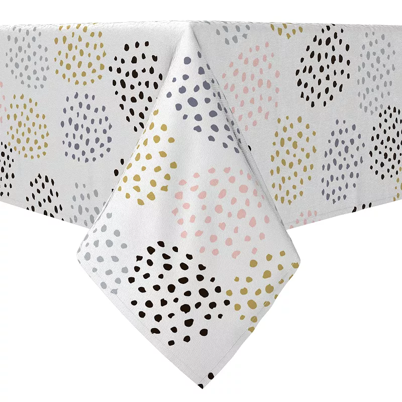 Square Tablecloth， 100% Cotton， 60x60， Ink Dots Allover