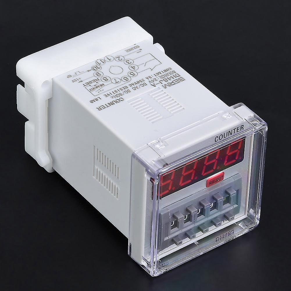 DH48J-A Digital Counter Delay Time Relay LED Display 1-999900 11-Pin (220VAC)