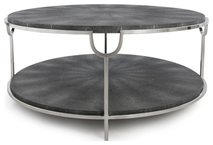 Gray Shagreen with Undershelf Coffee Table  Andrew Martin Katia   Contemporary   Coffee Tables   by Oroa   Distinctive Furniture  Houzz