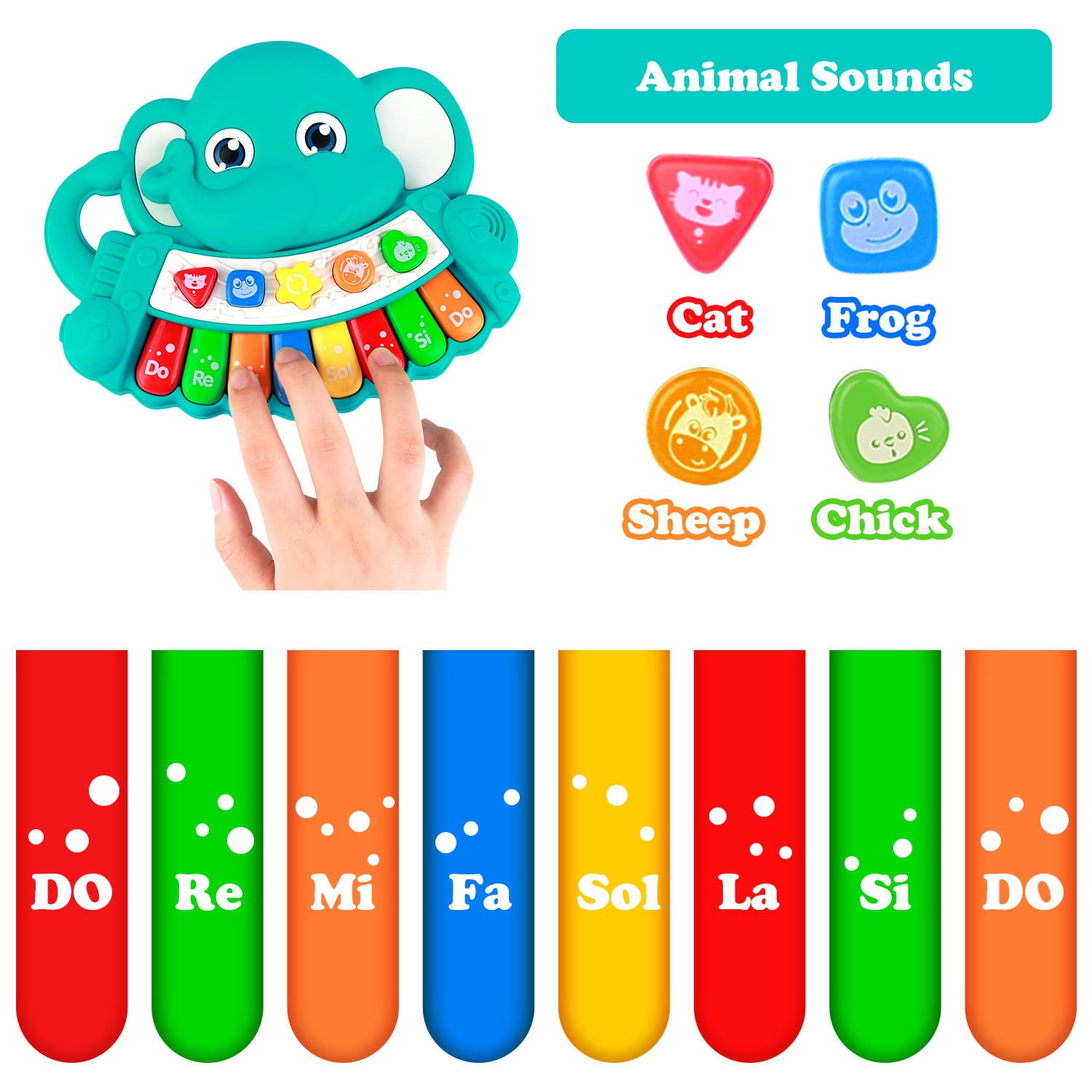 Baby Toys 6-12 Months，Montessori Toys Light up Musical Toys，Musical Piano Educational Toys Baby Toys for Toddler 12-24 Months