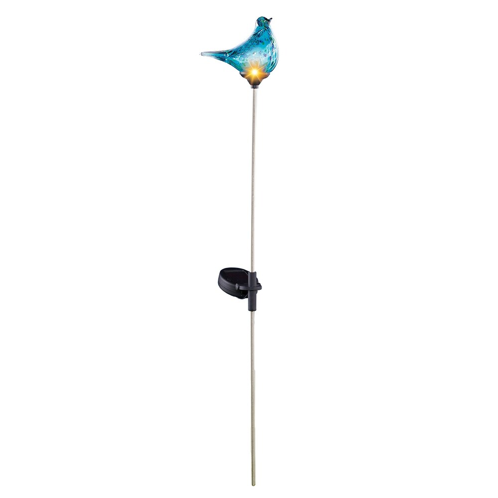 Outdoor Decorative Solar Glass Bird Garden Stake   20.000 x 5.880 x 4.000