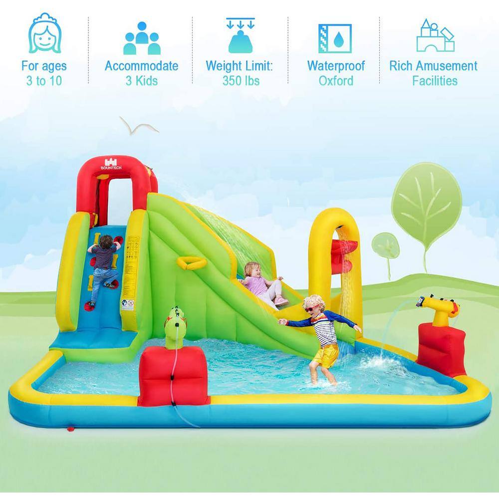 Costway 480-Watt Inflatable Water Slide Kids Bounce House with Blower OP70147