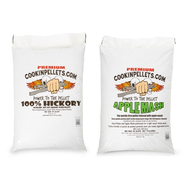 Cookinpellets Premium Hickory Grill Smoker Smoking Wood Pellets Bundle W Cookinpellets Apple Mash Hard Maple Smoker Smoking Wood Pellets 40 Lb Bags