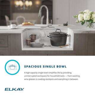 Elkay FarmhouseApron-Front Fireclay 30 in. Single Bowl Kitchen Sink in Matte Gray SWUF28179MG