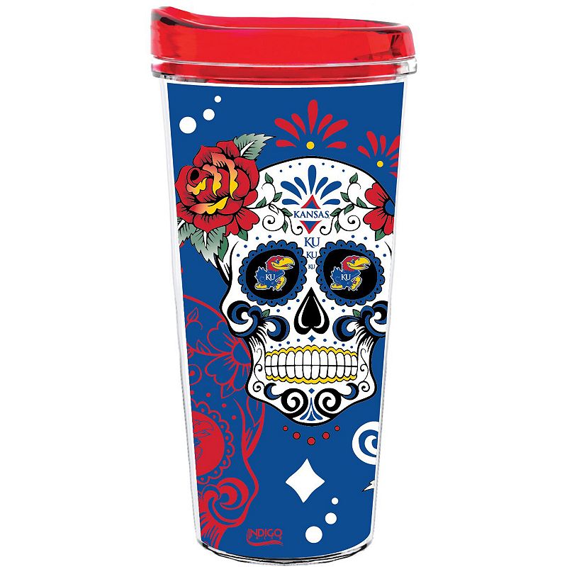 Kansas Jayhawks 22oz. Día de los Muertos Tumbler