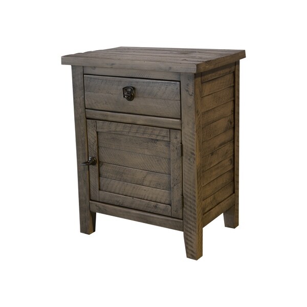 Montana Rustic Wood Nightstand - - 35429178