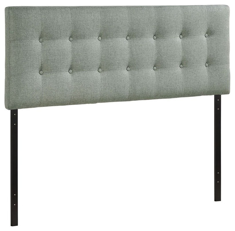 Roseberry Kids Modern Fabric Upholstered Twin Panel Headboard in Gray   Transitional   Headboards   by Homesquare  Houzz