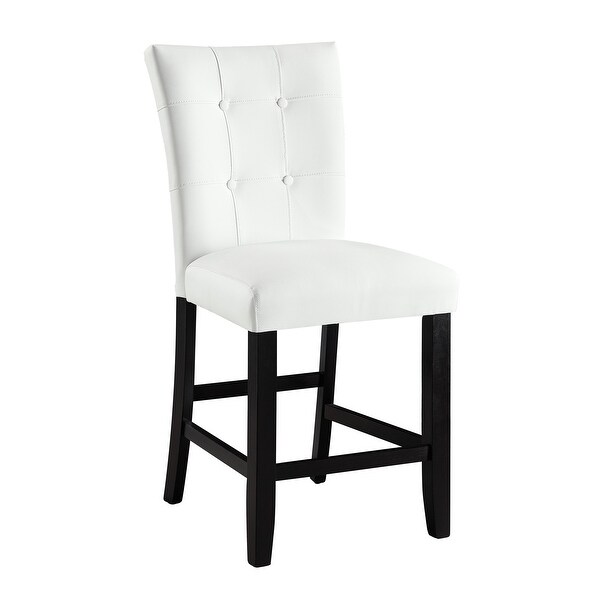 White PU High Back Dining Chairs Set of 2