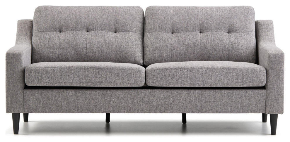 Retro Sofa  Cushioned Seat With Curved Back  ampTufted Back   Midcentury   Sofas   by Decorn  Houzz