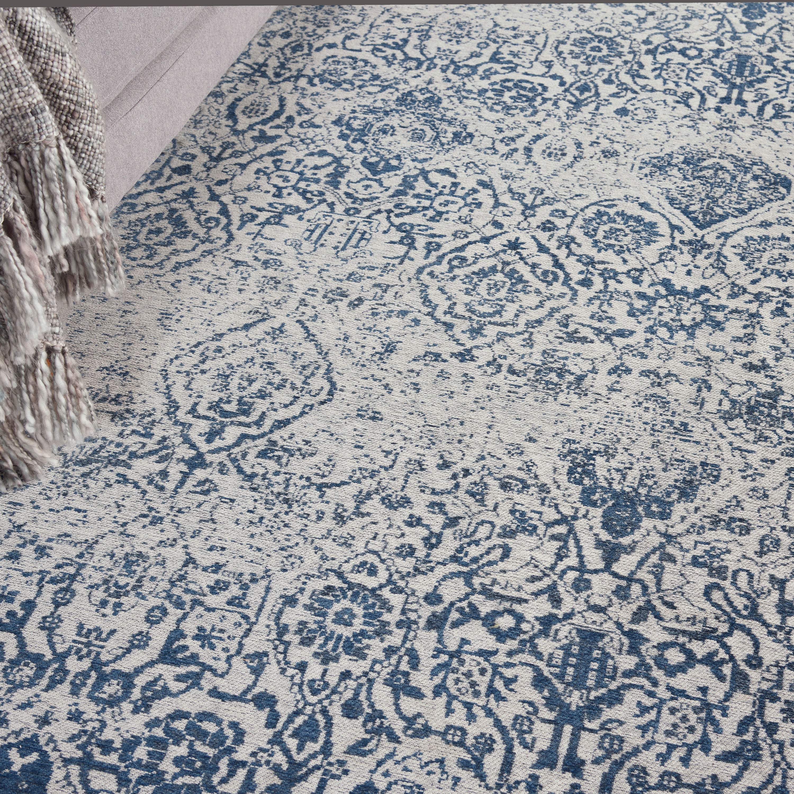 Damask Blue Rug