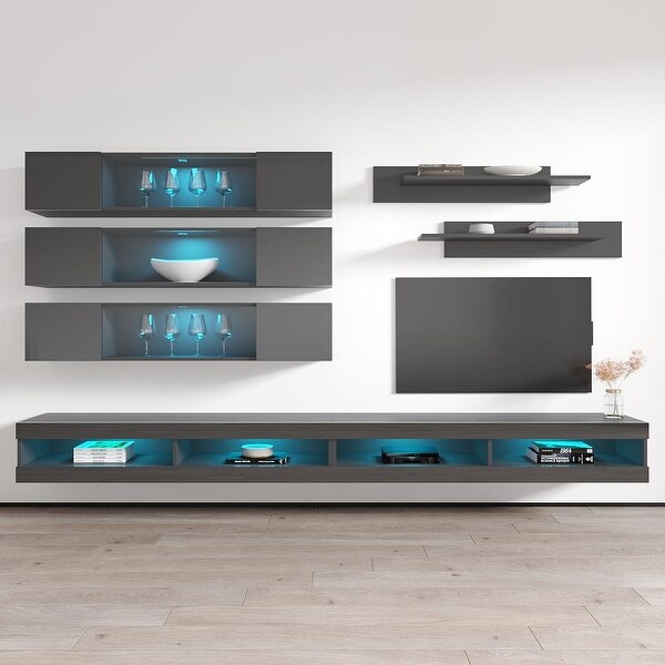 Fly J3 34TV Wall Mounted Floating Modern Entertainment Center