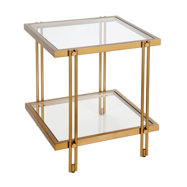 Inez Modern Metal and Glass Side Table