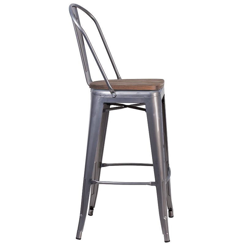 Flash Furniture 30-in. Bar Stool with Wood Seat