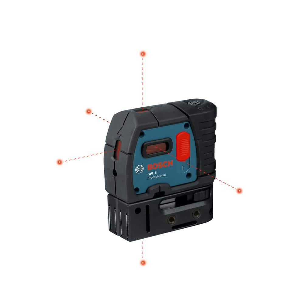 Bosch 100 ft. 5 Point Plumb and Square Laser Level Self Leveling with Hard Carrying Case GPL 5 S