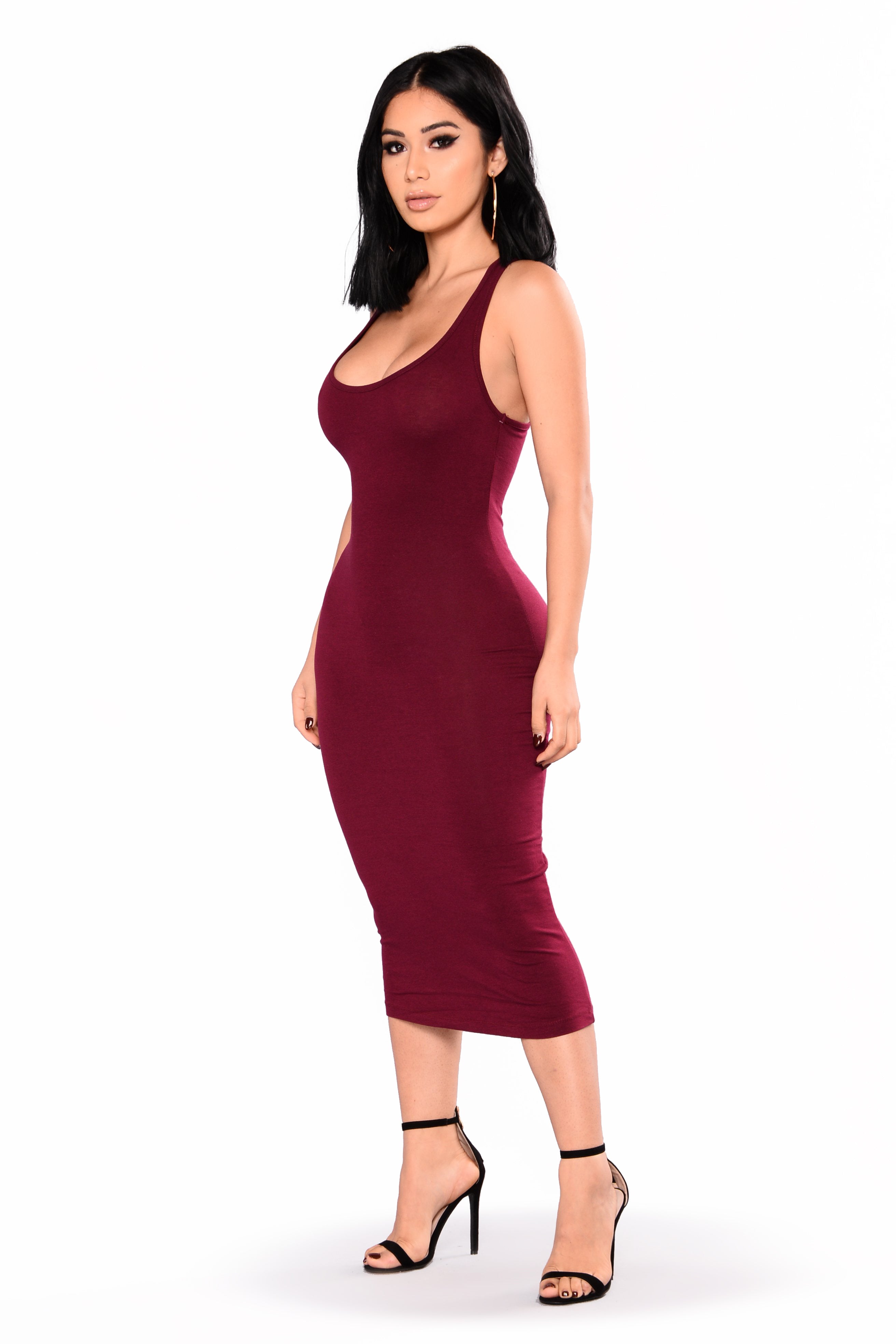 Breyanda Midi Dress - Wine