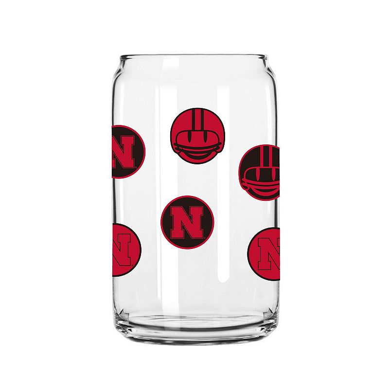 Nebraska Huskers 16oz. Smiley Can Glass