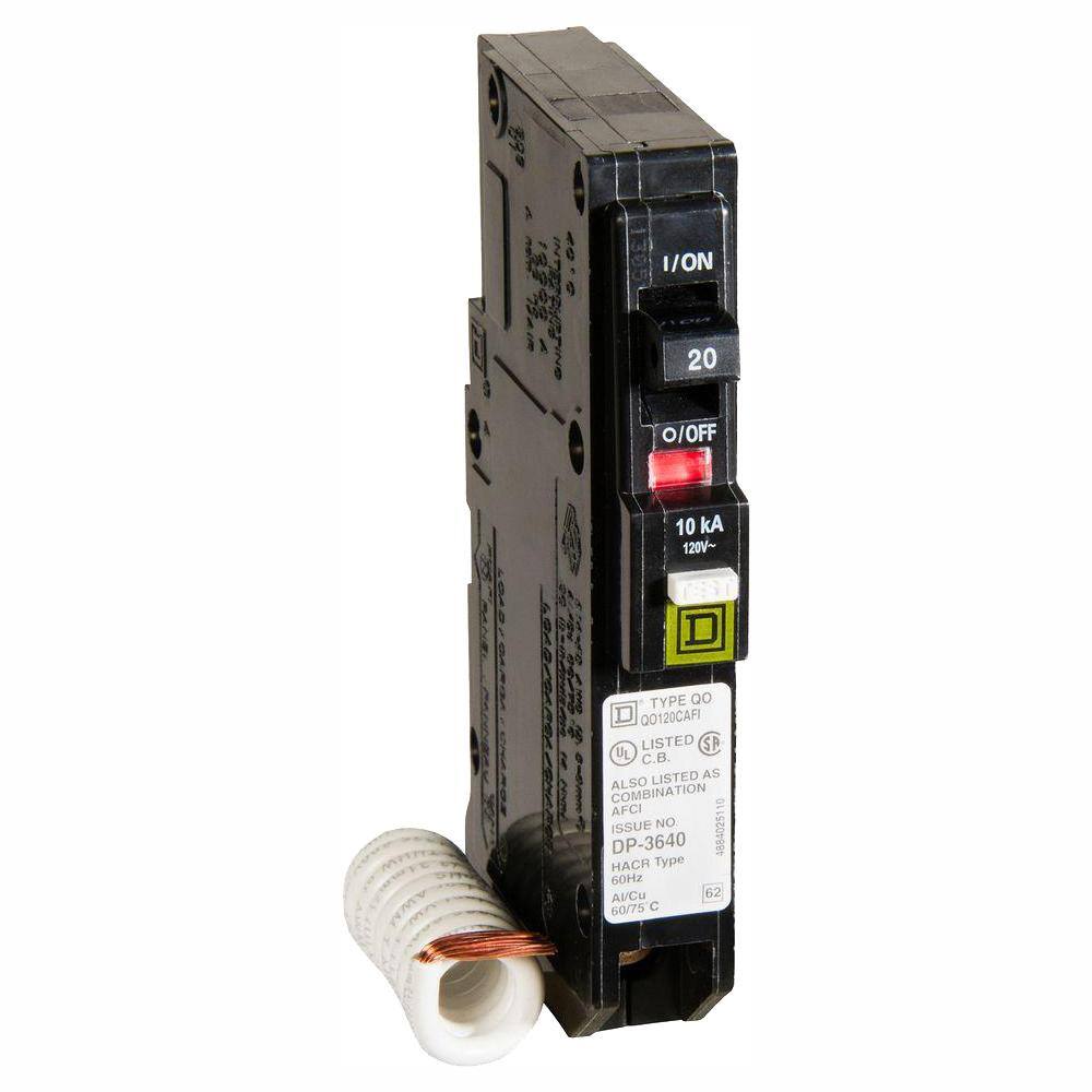 Square D QO 20 Amp Single-Pole Combination Arc Fault Circuit Breaker (6-Pack) QO120CAFIC6