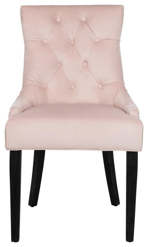 Spruce 19  x27 x27H Tufted Ring Chair Set of 2 Blush Pink / Espresso   Modern   Dining Chairs   by Virgil Stanis Design  Houzz