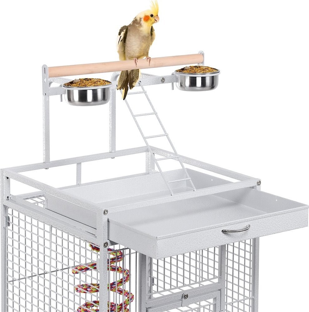 Yaheetech Rolling Metal Parrot Cage with Playtop