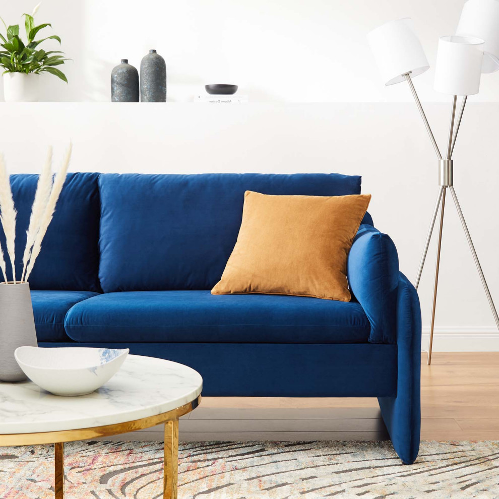 Indicate Performance Velvet Sofa   Contemporary   Sofas   by House Bound  Houzz