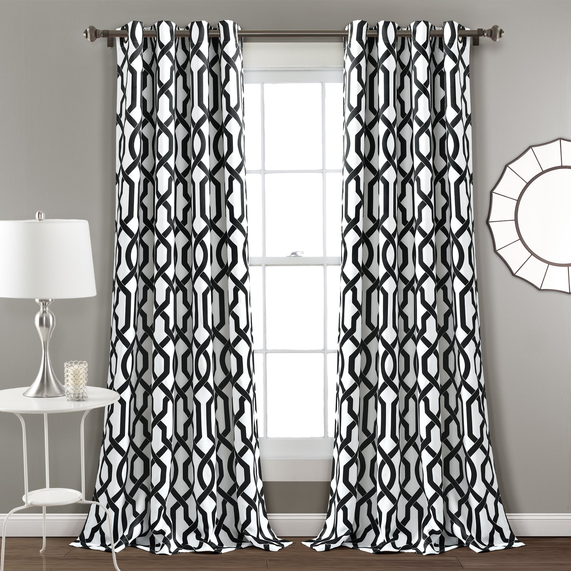 Edward Trellis Light Filtering Window Curtain Panel Set