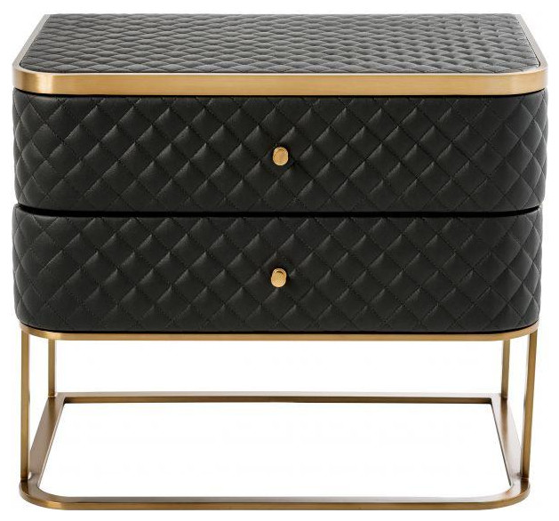 Black Leather Side Table  Eichholtz Monfort   Contemporary   Side Tables And End Tables   by Oroa   Distinctive Furniture  Houzz